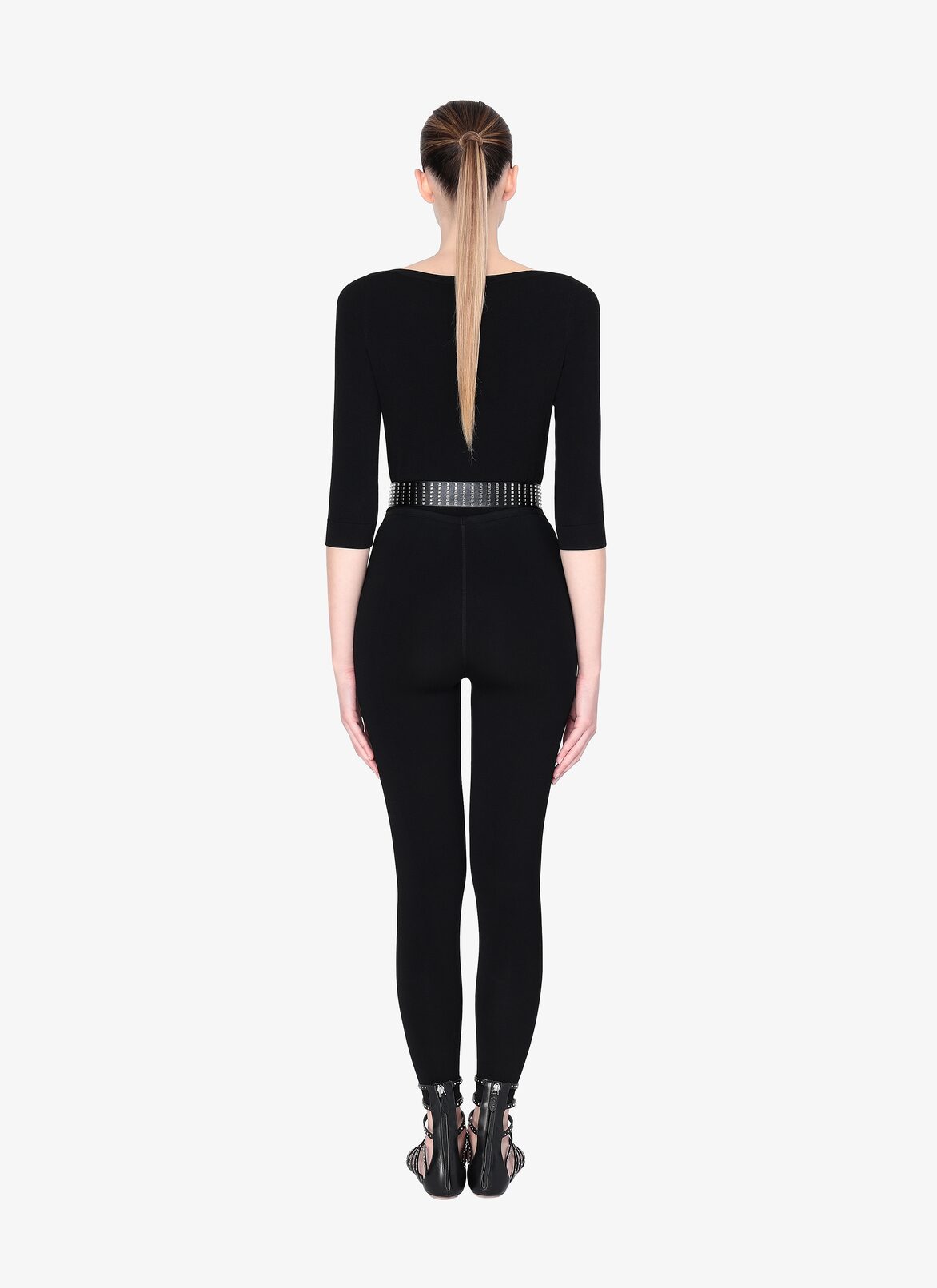 BELT CUIR LUX+RIVET BLACK ALAÏA BLACK  BELT CUIR LUX+RIVET BLACK